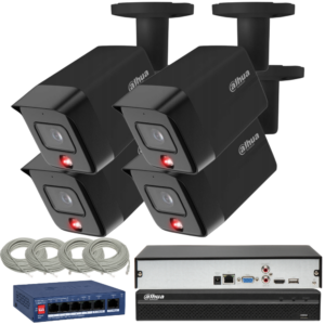 Monitoring 8MPx Dahua 4 kamery czarne IPC-HFW1839TC-A-IL-0280B-S6-BLACK