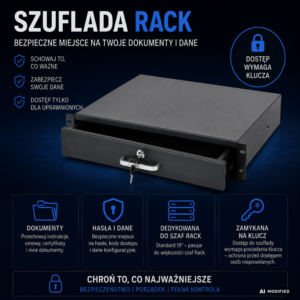 Szafa Rack 18U 600x600 Racktel RL-6818SR szuflada rack