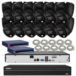 Zestaw monitoringu Dahua 12 kamer 8MPx IPC-HDW1839T-A-IL-0280B-S6-BLACK