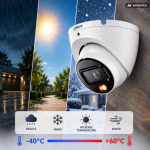 Zestaw monitoringu Dahua 2 kamery 8MPx IPC-HDW1839T-A-IL-0280B-S6 obudowa zewnętrzna