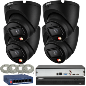 Zestaw monitoringu Dahua 4 kamery 8MPx IPC-HDW1839T-A-IL-0280B-S6-BLACK