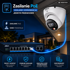 Zestaw monitoringu Dahua 6 kamer 8MPx IPC-HDW1839T-A-IL-0280B-S6 zasilanie PoE